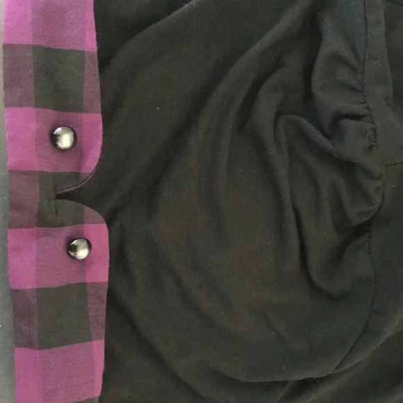 4 for 25 $ Digital Plus Black  and Purple Plaid Accented Tunic Top - Size 3X - Picture 8 of 10